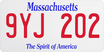 MA license plate 9YJ202