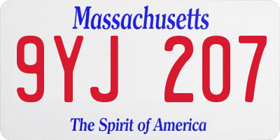 MA license plate 9YJ207