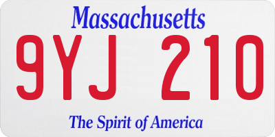 MA license plate 9YJ210