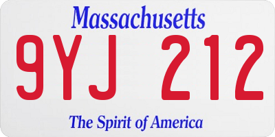 MA license plate 9YJ212