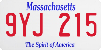 MA license plate 9YJ215