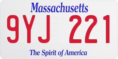 MA license plate 9YJ221