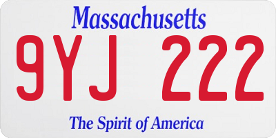MA license plate 9YJ222