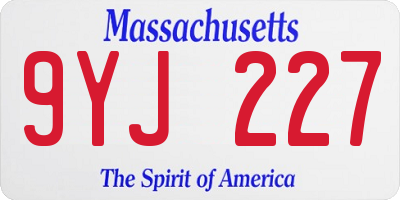 MA license plate 9YJ227