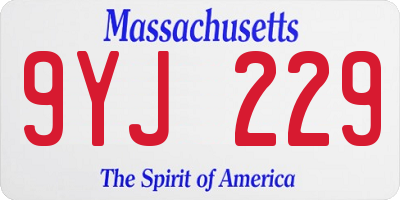 MA license plate 9YJ229