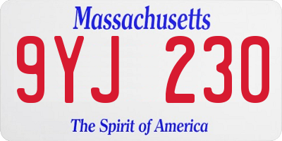 MA license plate 9YJ230