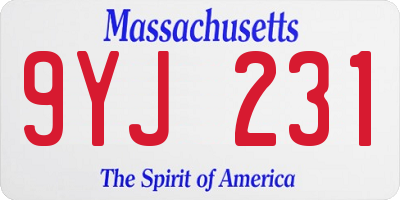 MA license plate 9YJ231