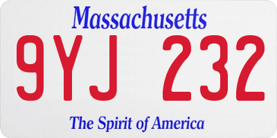 MA license plate 9YJ232