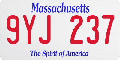 MA license plate 9YJ237