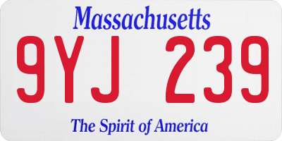MA license plate 9YJ239