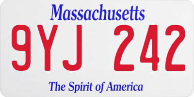 MA license plate 9YJ242