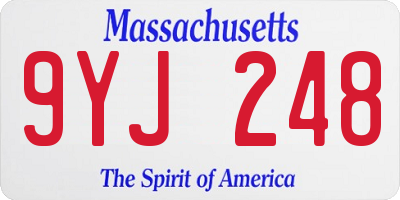 MA license plate 9YJ248