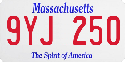 MA license plate 9YJ250