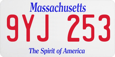 MA license plate 9YJ253