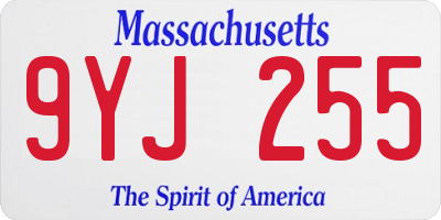 MA license plate 9YJ255