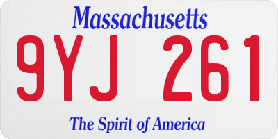 MA license plate 9YJ261