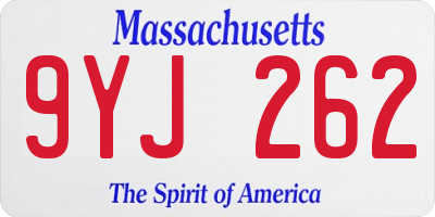 MA license plate 9YJ262