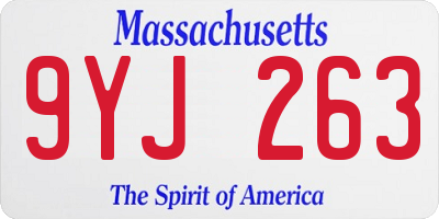 MA license plate 9YJ263