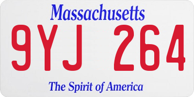 MA license plate 9YJ264