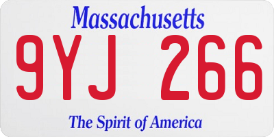 MA license plate 9YJ266