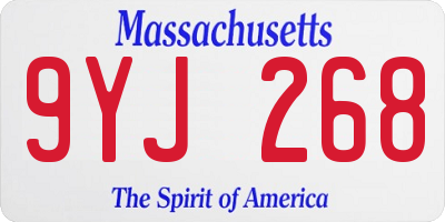 MA license plate 9YJ268
