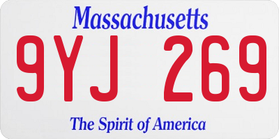 MA license plate 9YJ269