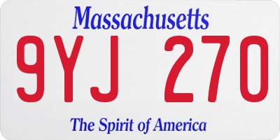 MA license plate 9YJ270