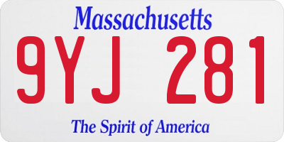 MA license plate 9YJ281
