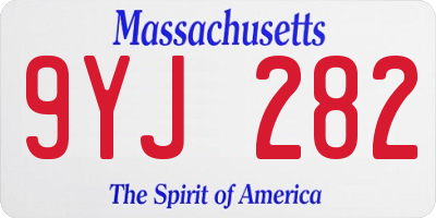 MA license plate 9YJ282