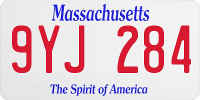 MA license plate 9YJ284