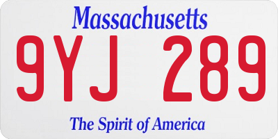 MA license plate 9YJ289