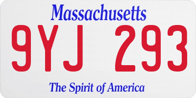 MA license plate 9YJ293