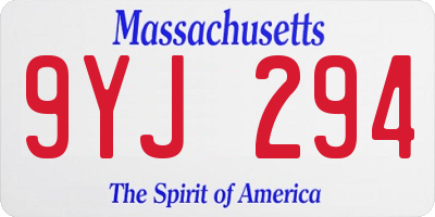 MA license plate 9YJ294