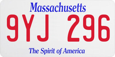 MA license plate 9YJ296