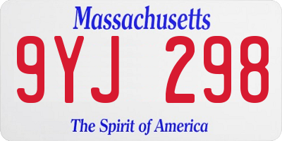 MA license plate 9YJ298