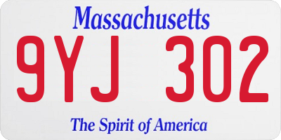 MA license plate 9YJ302