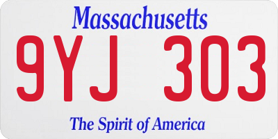 MA license plate 9YJ303