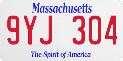 MA license plate 9YJ304