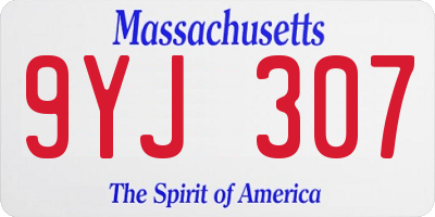 MA license plate 9YJ307