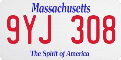 MA license plate 9YJ308