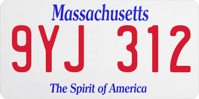 MA license plate 9YJ312