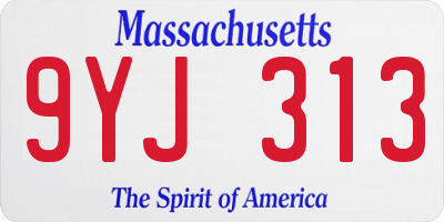 MA license plate 9YJ313