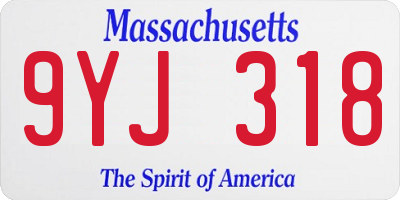 MA license plate 9YJ318