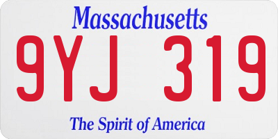 MA license plate 9YJ319