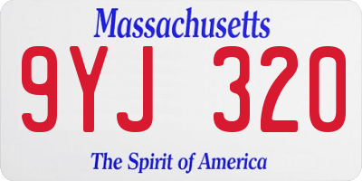 MA license plate 9YJ320