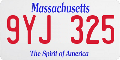 MA license plate 9YJ325