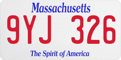 MA license plate 9YJ326