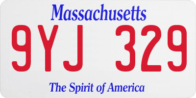 MA license plate 9YJ329