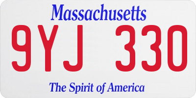 MA license plate 9YJ330