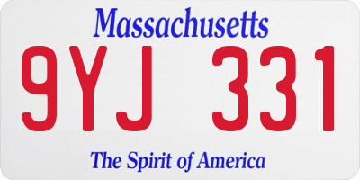 MA license plate 9YJ331